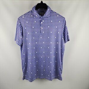 Tailor Byrd Shirt Mens Large Purple Geometric S/S Golf Polo